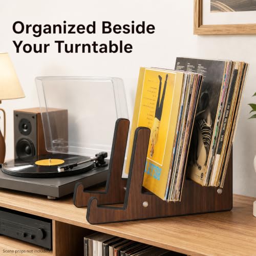 Vinyl Record Holder for 75 LPs, 3-Tier Vinyl Record Storage Stand - Image 7