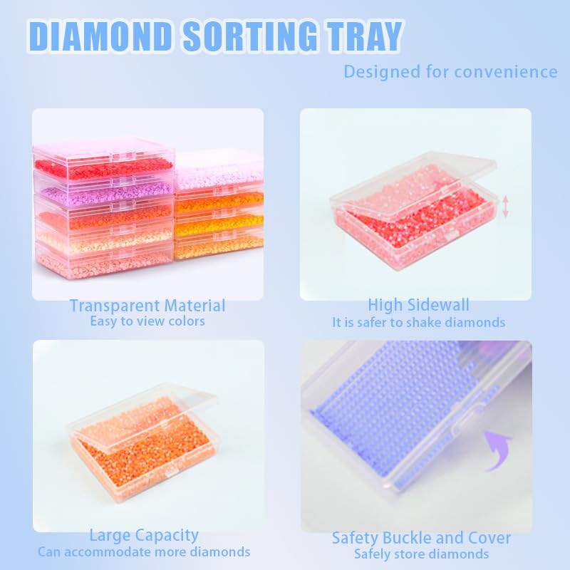 Qlonry 80Pcs Upgrade Diamond Art Storage Trays Convex - Image 4