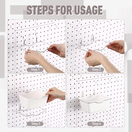 Willinglong 6 Sets Large Pegboard Bins with Hooks Loop - Image 6