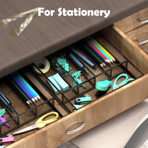 Desk Drawer Organizer Tray, Silverware Metal Mesh Desk Organizer - Image 8