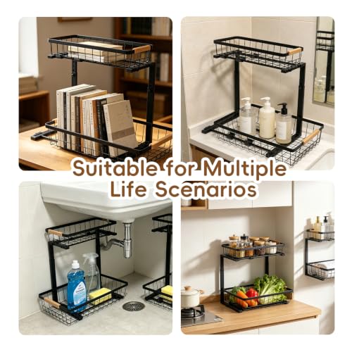 2-Tier Pull-Out Under Sink Organizer, Black - Image 8