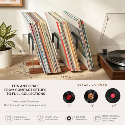 Vinyl Record Storage, Black Walnut Record Holder Display - Image 7