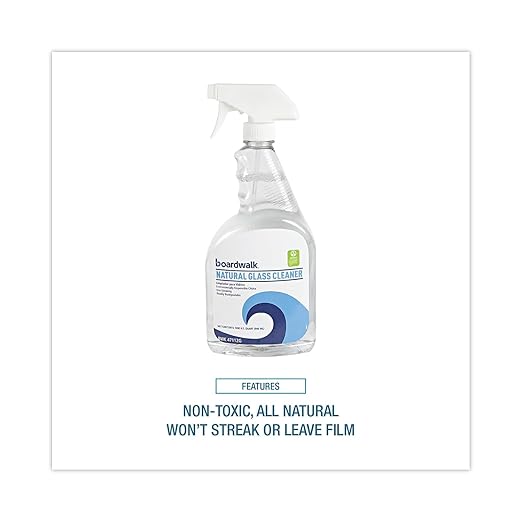 Boardwalk BWK37112G Natural Glass Cleaner, 32 oz Trigger Bottle (Case of 12)