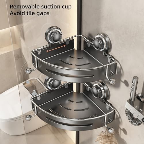 VOLPONE Corner Shower Caddy Suction Cup Shower Shelf Corner No - Image 4