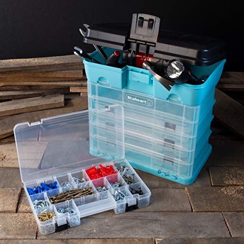 Stalwart Small Parts Organizer Box, Light Blue, 10-Inch - Image 5