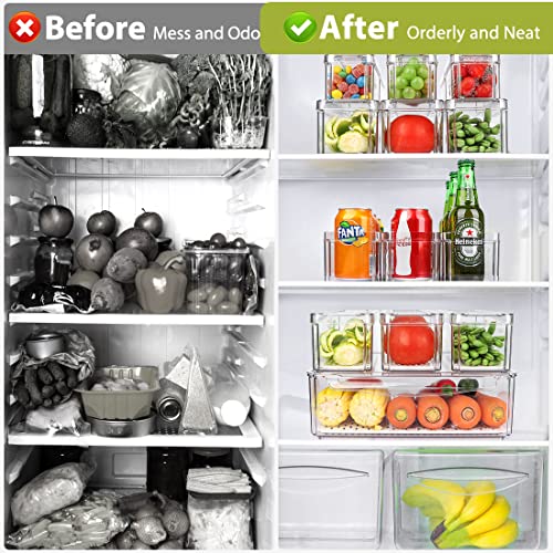 10 Pack Refrigerator Pantry Organizer Bins with Lids, Fridge - Image 4