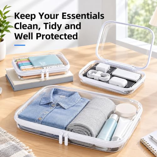 Clear Hard Shell Zipper Case,Board Game Storage 3 Pcs Extra Large - Image 5