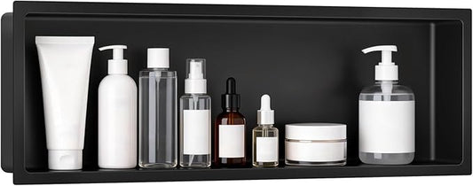 No Tile Needed Shower Niche 12"X 36", Bathroom Wall Niche Single Shelf, Stainless Steel Shower Niche for Bathroom, Kitchens, Balconies