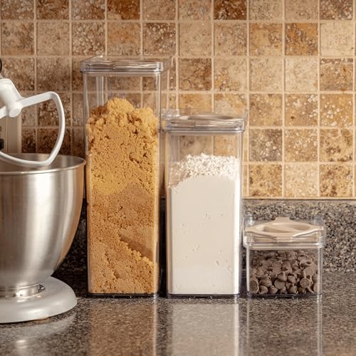 Airtight Pantry Storage Container 5 PC Set, Twist-Lock Lid Sand - Image 3