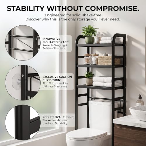 Over The Toilet Storage Rack,Heavy Duty Oval Tube Frame - Image 5
