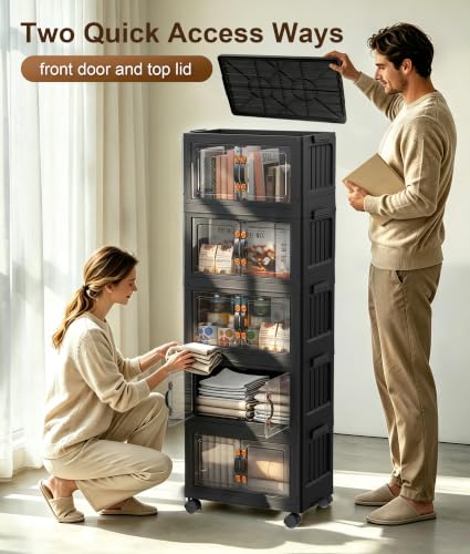 Hanyi 175QT 5-Tier Stackable Storage Bins | Home Organization - Image 7