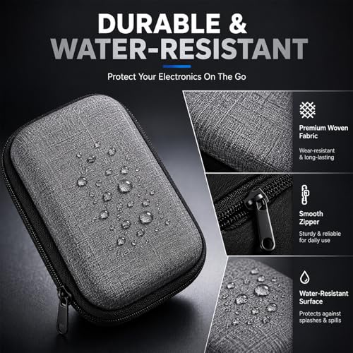 Gray Cable Organizer Bag - Compact Travel Tech Storage - Portable - Image 4