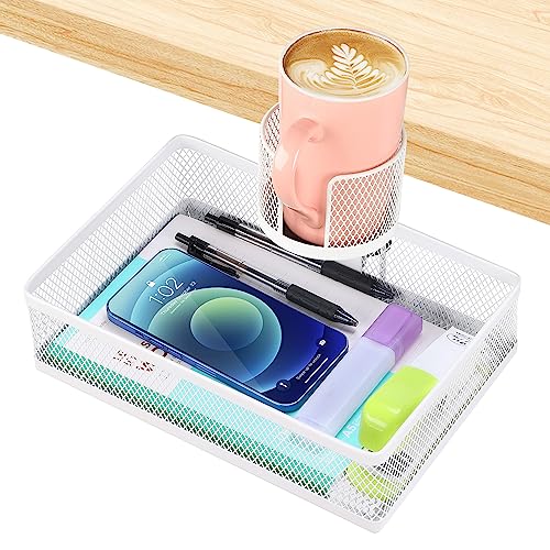 ROSYLINE Rotary Under Desk Storage Organizer with Cup - Image 2
