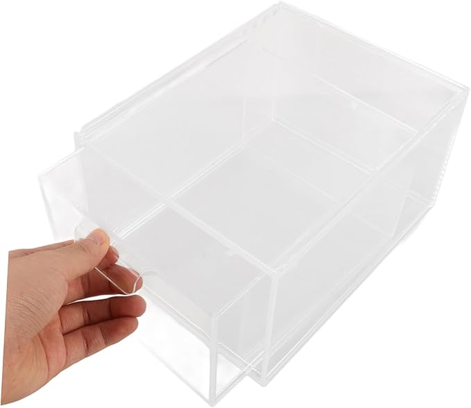 KICHOUSE 3pcs Stackable Drawer Organizer Storage Box for Makeup Cosmetics and Desk Supplies Easy Access Drawer Design for Use