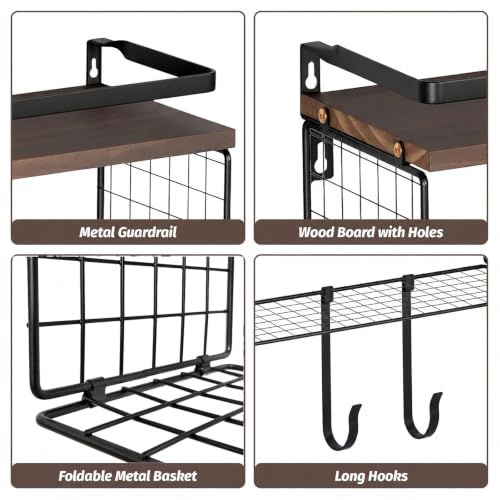 Ironing Board Hanger Wall Mount, Ironing Board Holder with Basket - Image 6