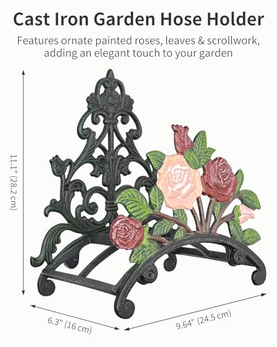Cast Iron Garden Hose Holder Wall Mount, Rustic Heavy Duty - Image 3