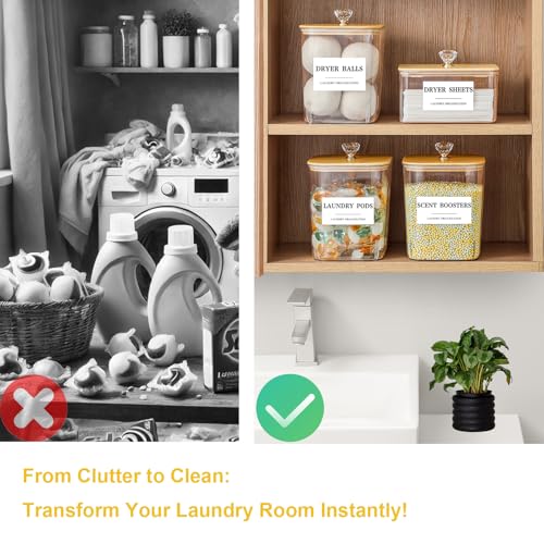 4 Pack Clear Laundry Pods Container & Dryer Sheet Holder - Image 7