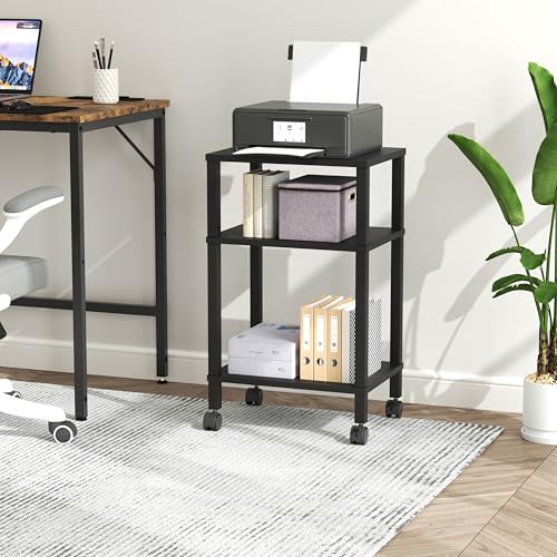 3-Tier Printer Stand with Storage, Mobile Printer Cart - Image 3
