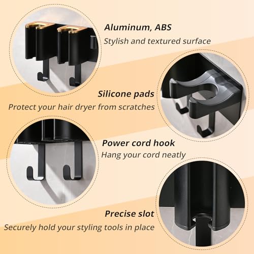 Wall Mount Hair Tool Organizer, Hair Dryer and Curling - Image 4