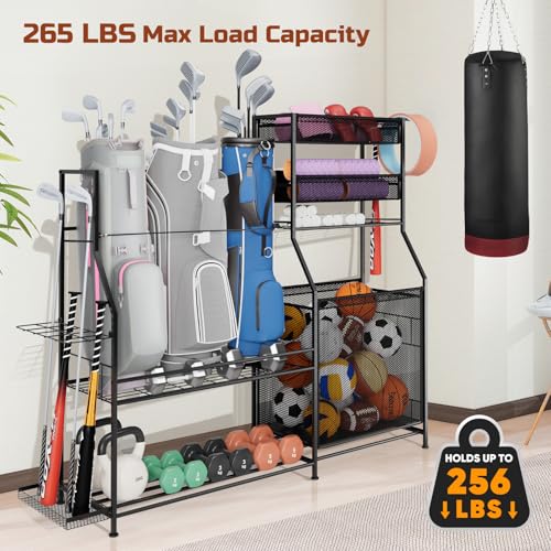 Garage Sports Equipment Organizer,3 Golf Bags Storage Stand - Image 7