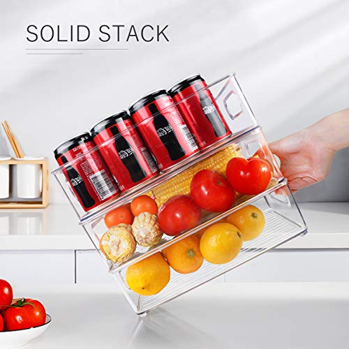 Stackable Refrigerator Organizer Bins, 6 Pack Clear Kitchen - Image 7