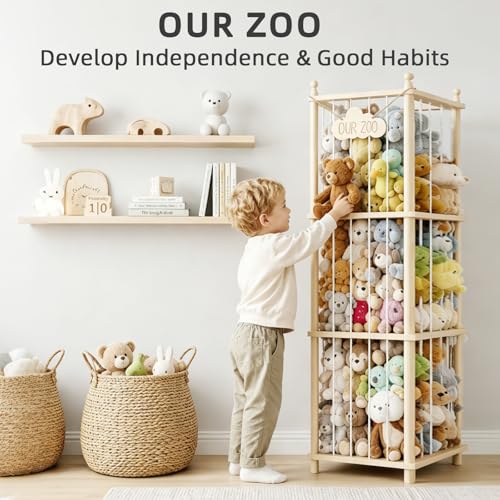 Stuffed Animal Storage, 54" Toy Organizer Tower, Anti-Tip Design - Image 4