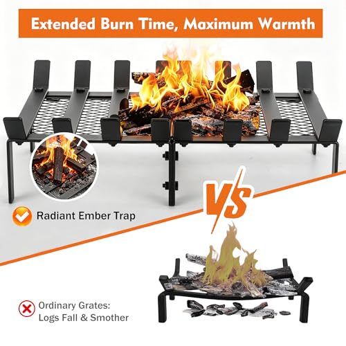 facka Firewood Rack and Fireplace Grate Bundle, Complete - Image 8