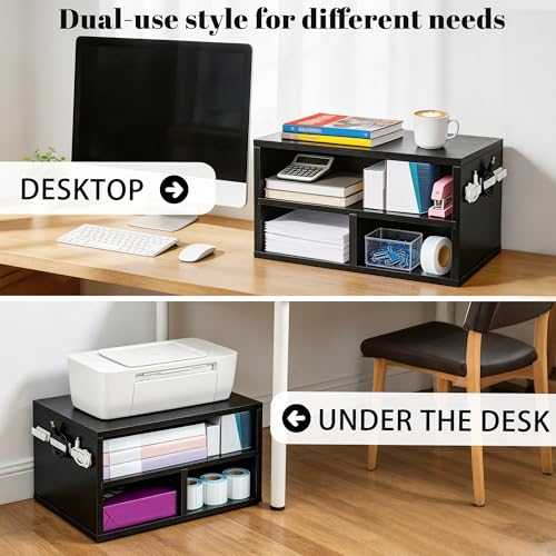 Printer Stand for Desk, 2-Tier Multi-Purpose Desk Organizer - Image 5