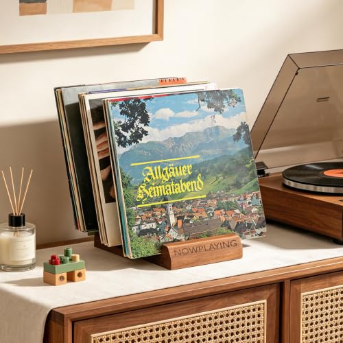 Vinyl Record Storage, Black Walnut Record Holder Display - Image 3