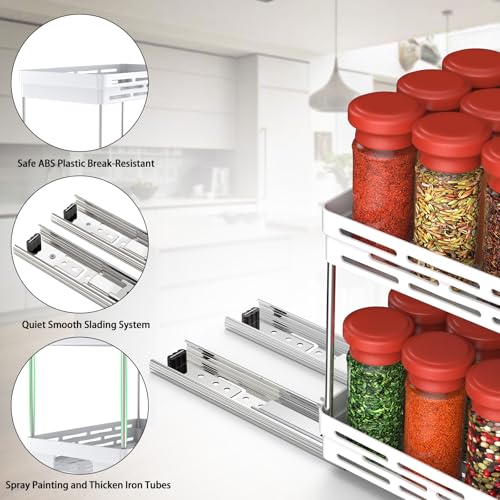 Pull Out Spice Rack Organizer for Cabinet, 2 Pack Widen Slide Out - Image 7