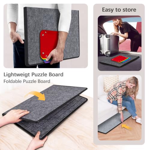 Becko US 1000 Piece Foldable Puzzle Board with 6 Sorting Trays & - Image 7