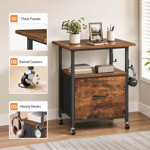 HOOBRO Printer Stand with File Drawer, 2 Tier Under Desk - Image 7