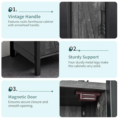 VECELO Small Bathroom Storage Cabinet, Slim Toilet Paper - Image 6