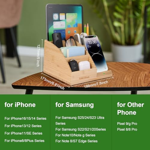 Bamboo Pen Holder for Desk & Nightstand Organizer with Fast - Image 6