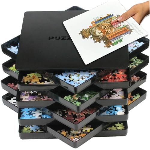 Puzzle Sorting Trays with Lid Stackable 9" x 9" Puzzle - Image 2