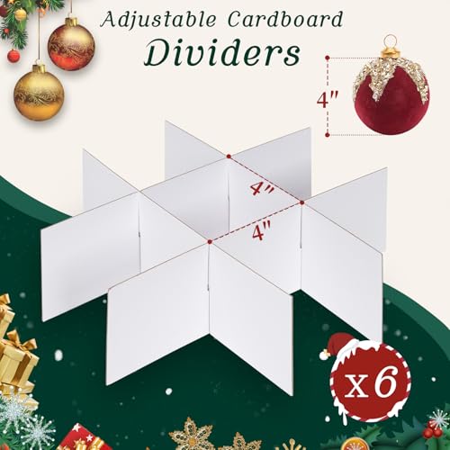 Christmas Ornament Storage Box with Adjustable Dividers - Image 5