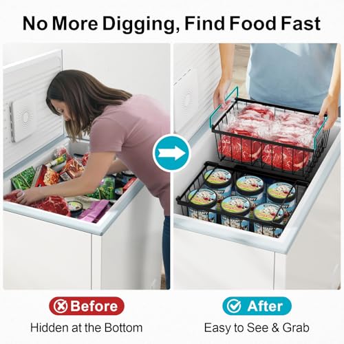 Freezer Organizer Bins - Storage Baskets for 5 Cu.Ft, 4 Pack - Image 4