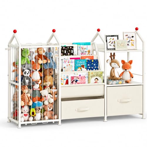 Toy Storage Organizer with Bookshelf and Stuffed Animal Storage - Image 2
