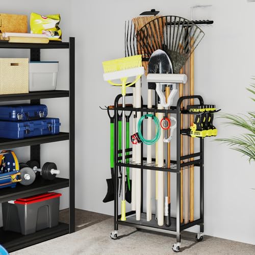 Hadulcet Garden Tool Organizer with Wheels, Yard Tool | Garage Storage - Image 7