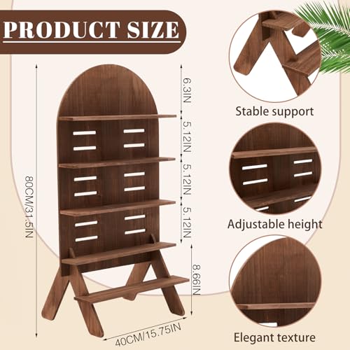 Blulu 5-Tier Wooden Display Shelf for Vendors 31.5 x 16 Inch Tall - Image 4