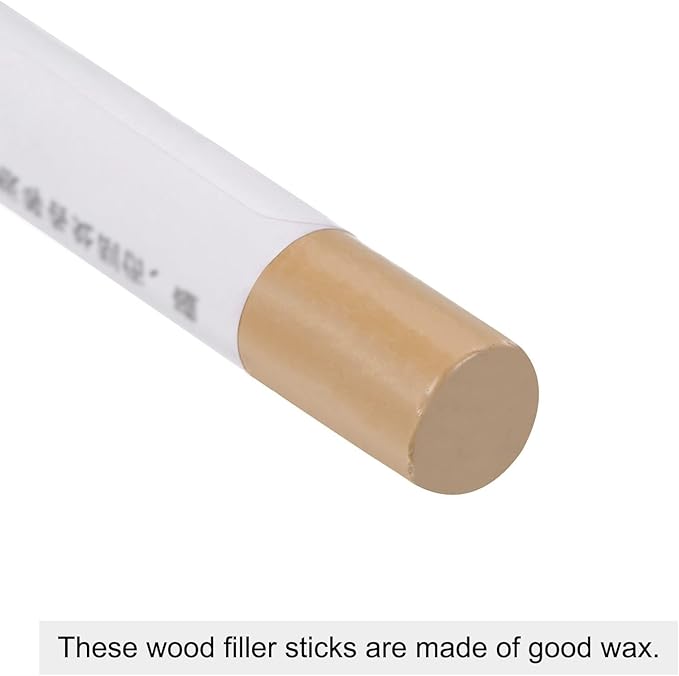 Unifizz Wood Wax Filler Stick, Furniture Crayons Wooden Repair Filler Stick Touch Up Wax Paint Pens for Scratches Holes Floor Laminate Door Tables, Light French Beige,2 Count