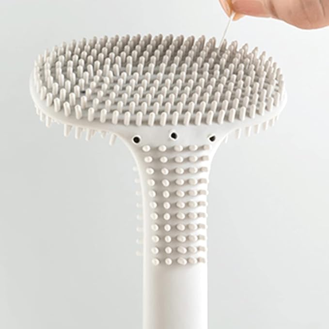Soft Wall Mounted Toilet Brush Silicone Bristles Toilet Bowl Brush Compact Size Toilet Cleaner Brush with Hook Bathroom Set Reusable