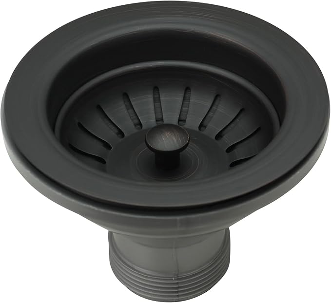 Akicon Kitchen Sink Stopper Replacement for 3-1/2 Inch Standard Strainer Drain, Solid Brass with Post Styled Basket