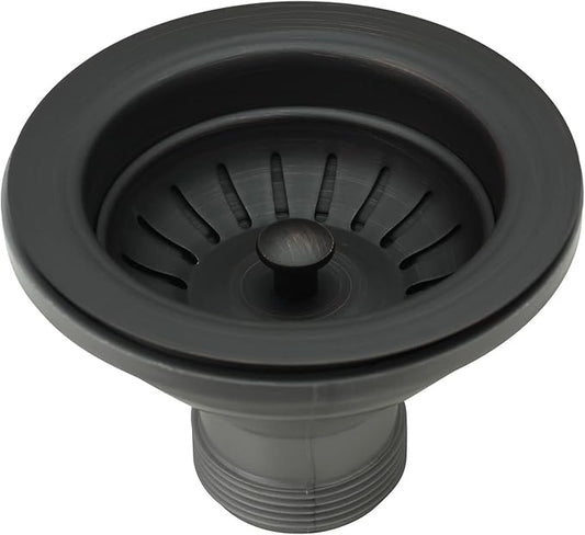 Akicon Kitchen Sink Stopper Replacement for 3-1/2 Inch Standard Strainer Drain, Solid Brass with Post Styled Basket