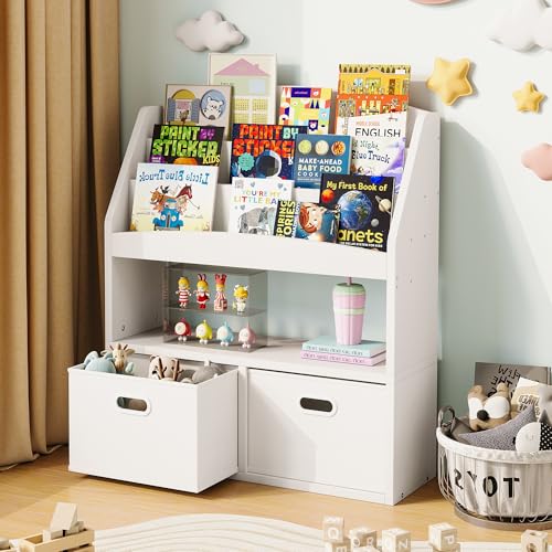 Homeiju Kids Bookshelf & Toy Storage Organizer with 2 - Image 2