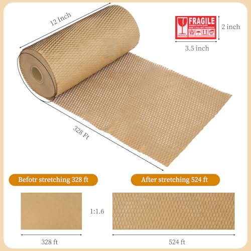 Brown Honeycomb Packing Paper 2 Rolls, 12 x 328 ft - Image 3