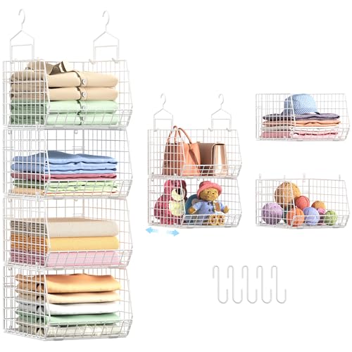 4" Extra Deeper Foldable Hanging Closet Organizer, Small Wire - Image 2
