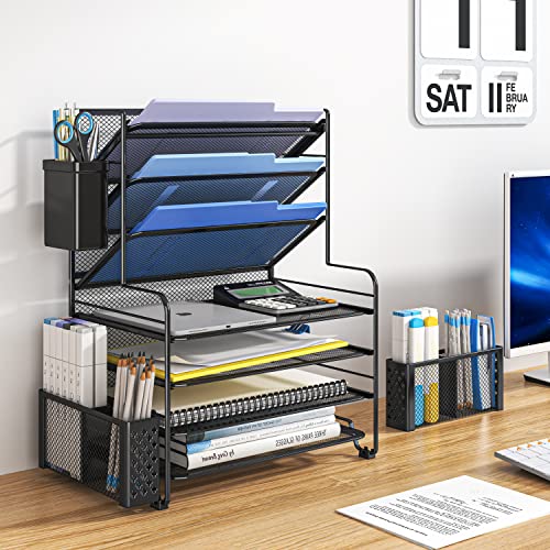Simple Trending 7 Tier Desk File Organizer, Letter Tray Paper - Image 3
