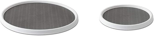 Copco Non-Skid Pantry Cabinet Lazy Susan Turntables, 18-Inch and 12-Inch, White/Gray