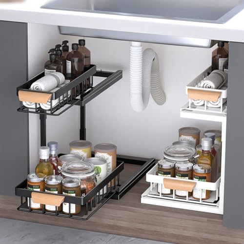 2-Tier Sliding Under Sink Organizer, L-shape Pull Ou | All Products - Image 3